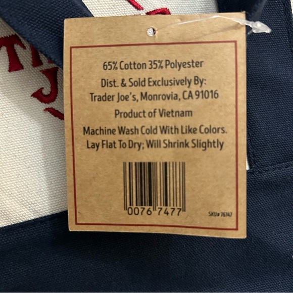 New Trader Joe’s set of 3 Mini Canvas Tote Bag blue green yellow - Picture 5 of 7